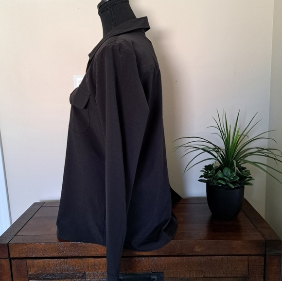 Calvin Klein Jeans Black Blouse Women's Small Travel Shirt Lightweight Collared - Picture 2 of 13